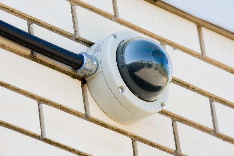 On wall security camera 