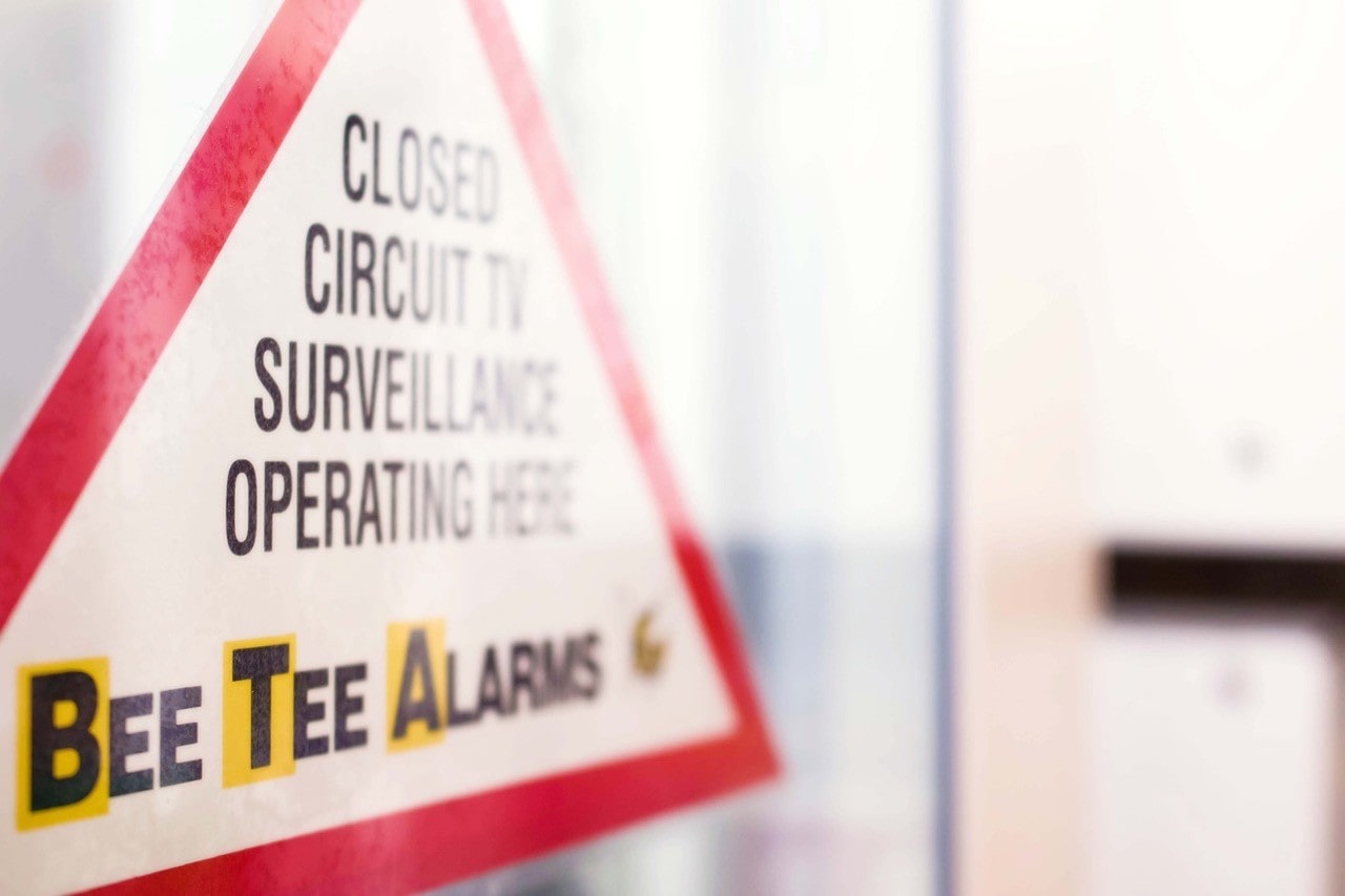 Bee Tee Alarms security sign